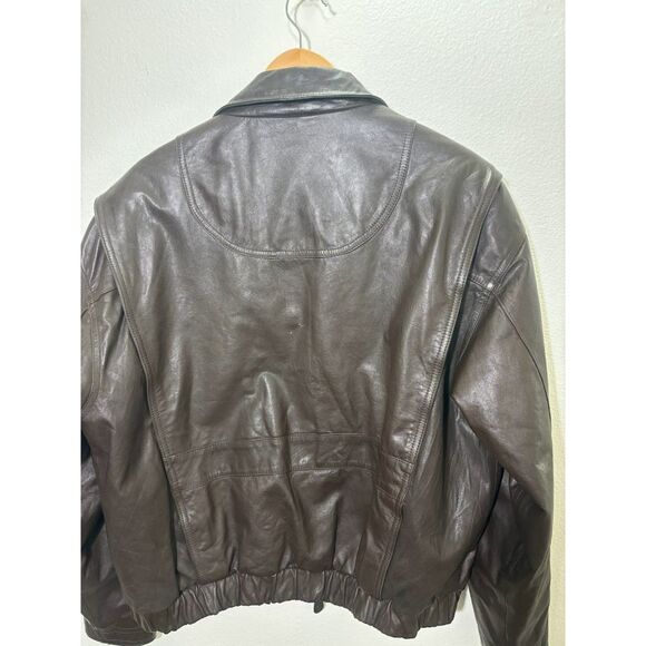 Vintage Boulder Ridge Leather Bomber Jacket Coat size XL Mens brown motorcycle - Picture 6 of 7